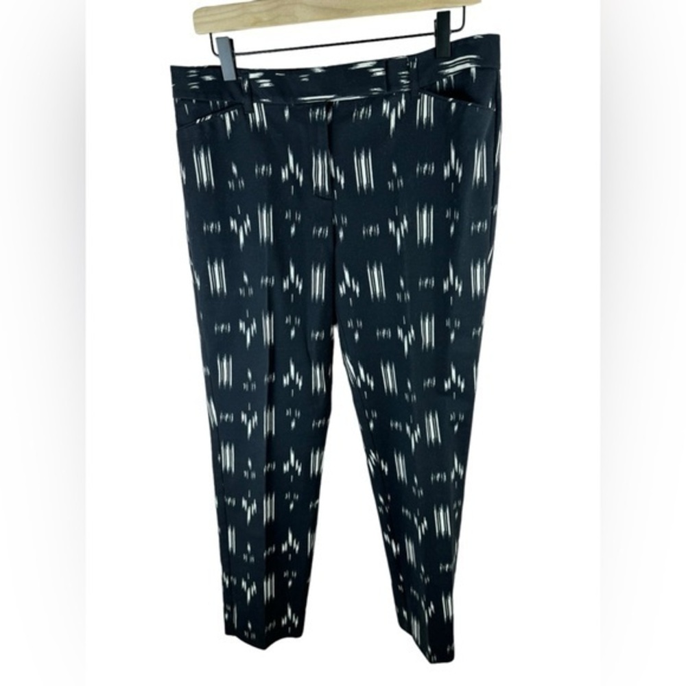 White House Black Market women’s black white print slim ankle dress pants 10R